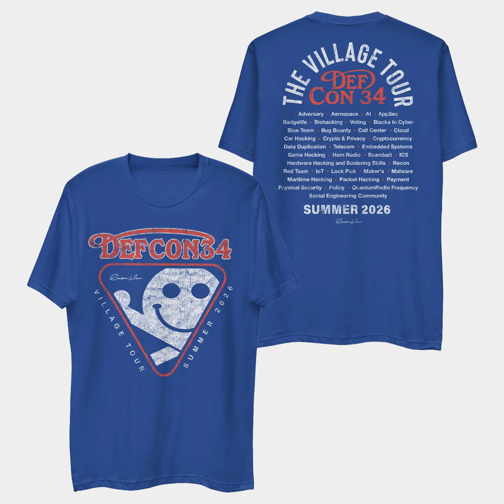 Defcon 34 Merch 2026 DC34 Village Summer Tour '26 T-Shirt Best Gift For Hacker