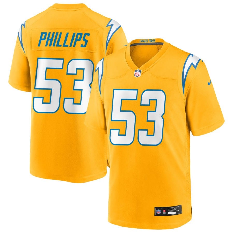Del'Shawn Phillips Los Angeles Chargers 2025 Alternate Charger Power Game Jersey - Gold