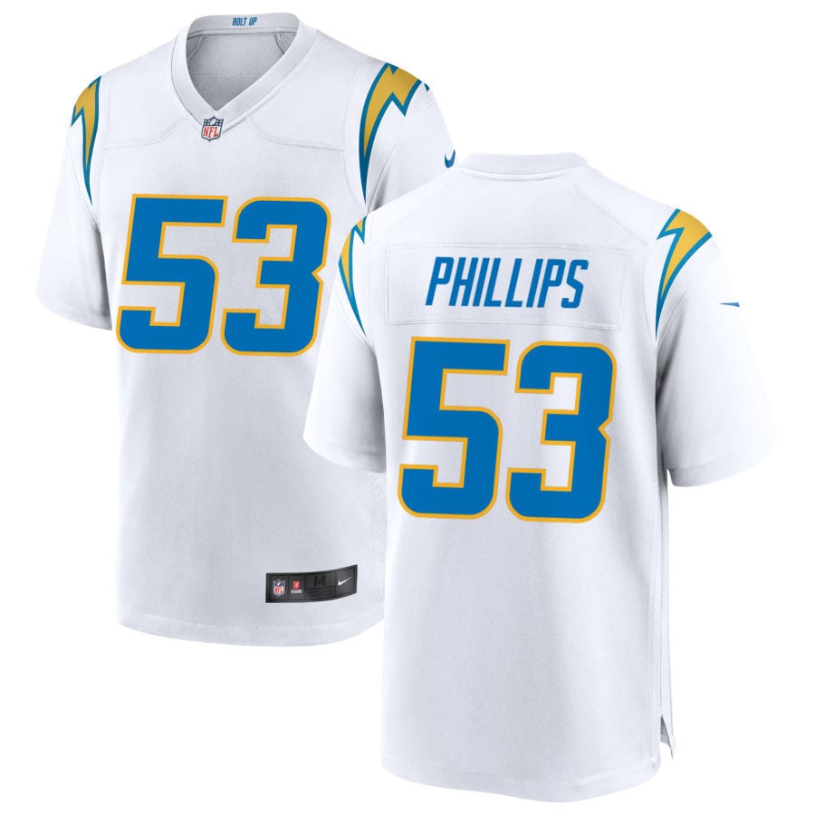 Del'Shawn Phillips Los Angeles Chargers 2025 Game Jersey - White
