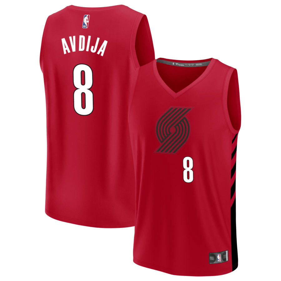 Deni Avdija Portland Trail Blazers 2025 Fast Break Statement Edition Jersey - Red 1 Deni Avdija Portland Trail Blazers 2025 Fast Break Statement Edition Jersey - Red