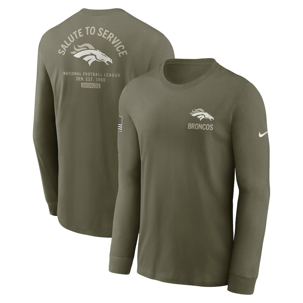 Denver Broncos 2025 Salute to Service Sideline Long Sleeve T-Shirt - Olive