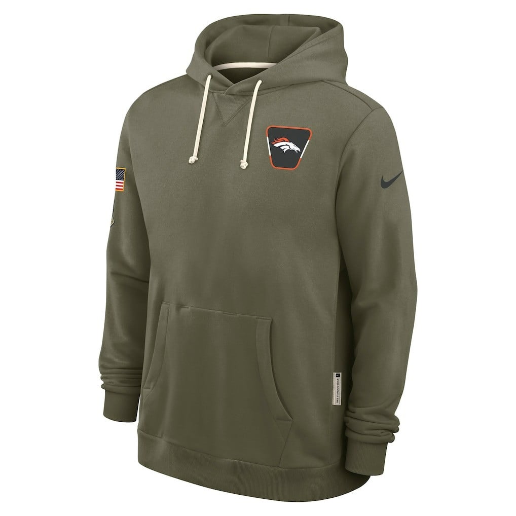 Denver Broncos 2025 Salute to Service Sideline Standard Issue Dri-FIT Hoodie - Olive