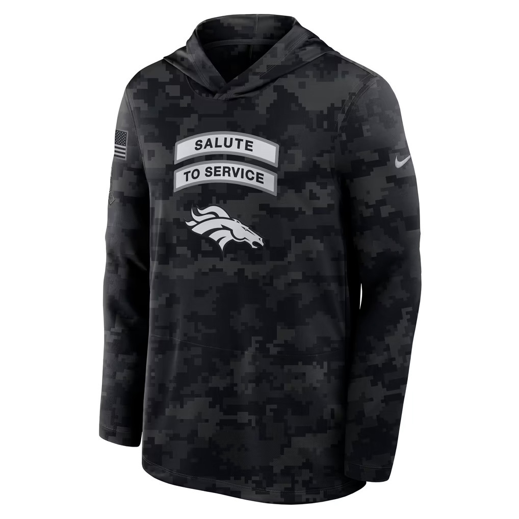 Denver Broncos 2026 Salute To Service Collection NFL Merch Denver Broncos Camo Hoodie Fan Gifts