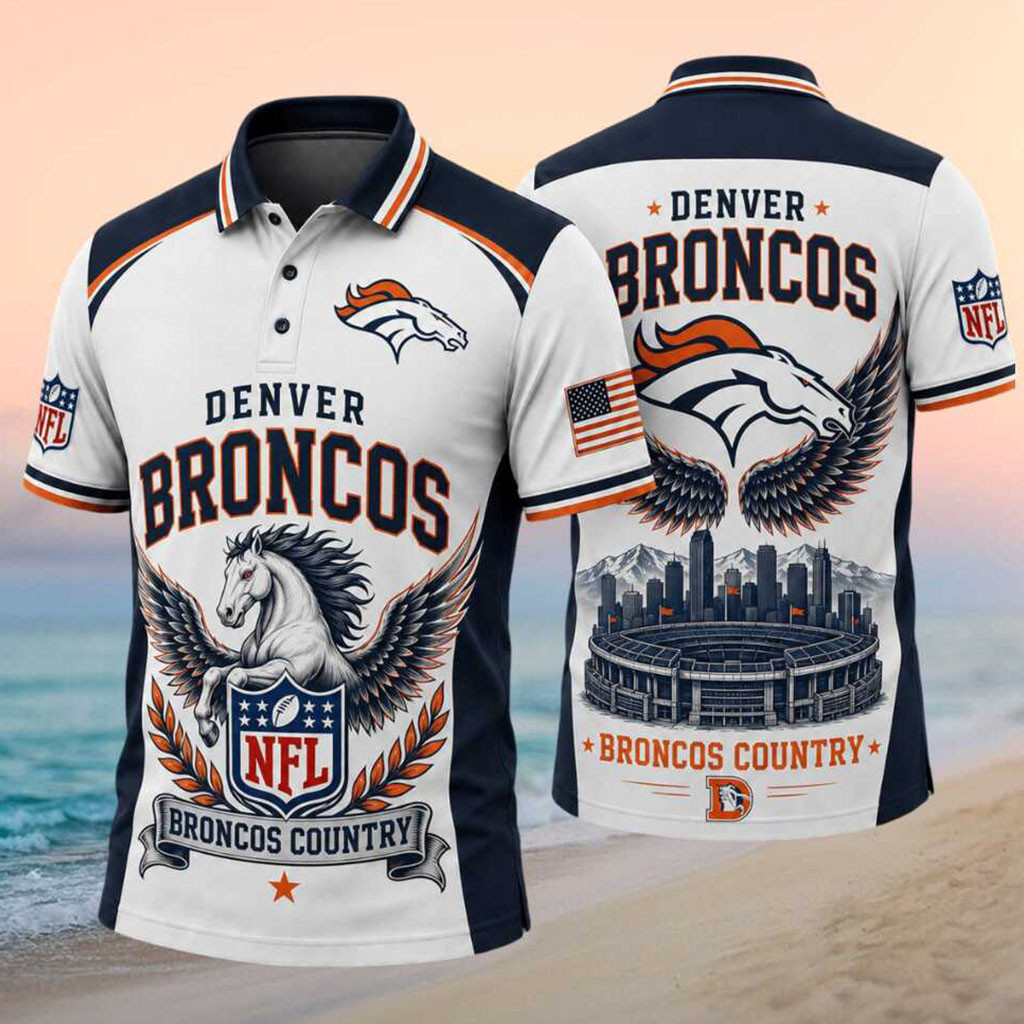 Denver Broncos Football Stadium Polo Shirt Denver Broncos Merch Gifts For Football Lovers