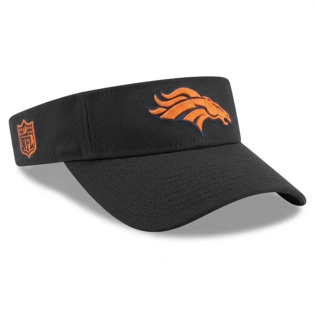 Denver Broncos Merch - Men's 2026 Sideline Adjustable Visor, Navy - New Era - Gift For Man Who Loves Football