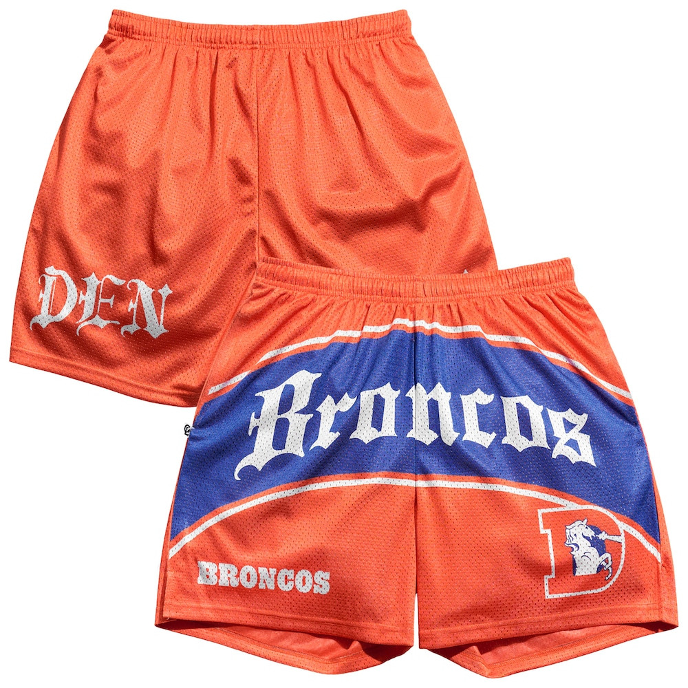 Denver Broncos Merch - Men's Chalk Line Victorian Retro Shorts, Blue Orange - Football Christmas Gift Ideas
