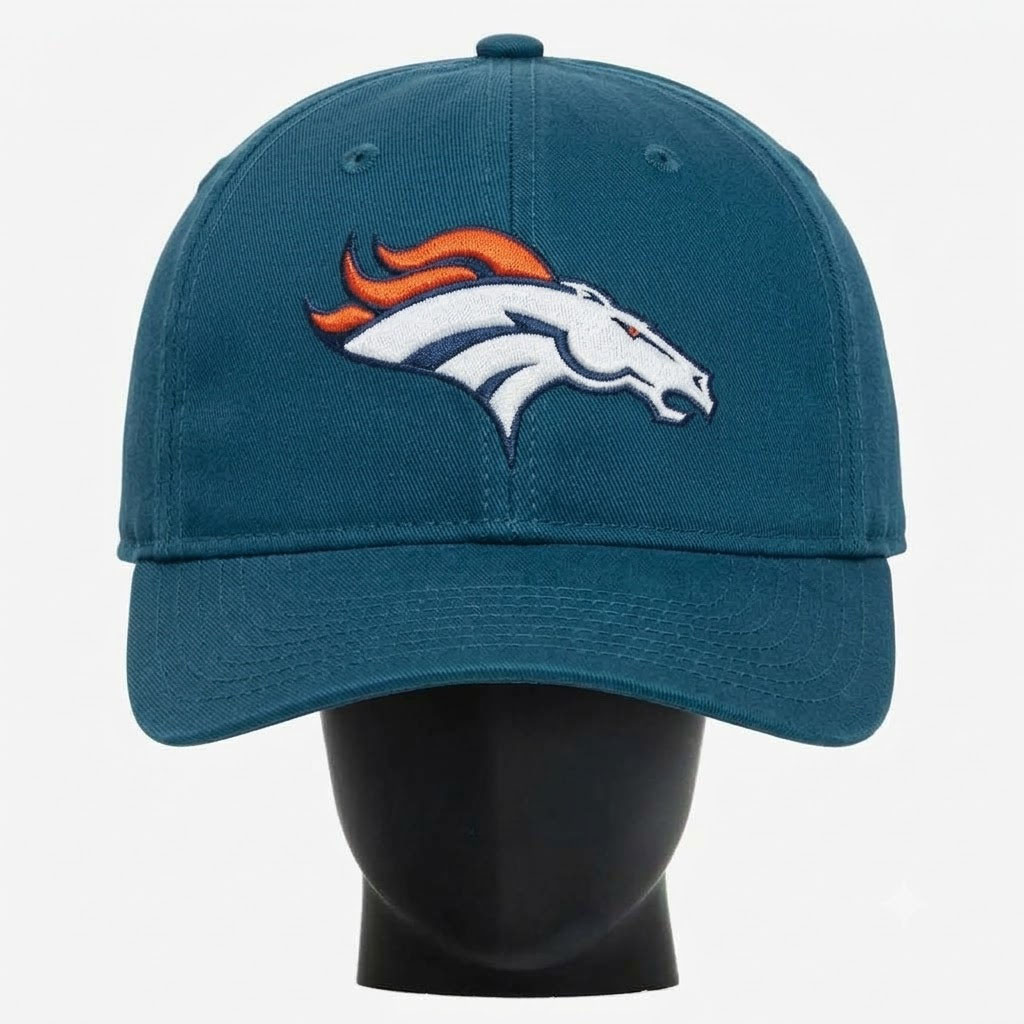 Denver Broncos Merch - Unisex Noggin Boss Big Hat, Navy - Presents For Football Fans