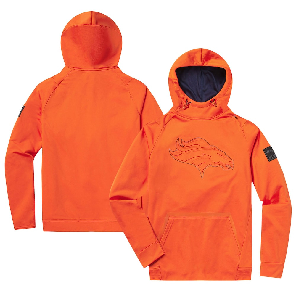 Denver Broncos Merch - Unisex UNRL x '24 Crossover Pullover Hoodie, Orange - Football Related Gift Ideas