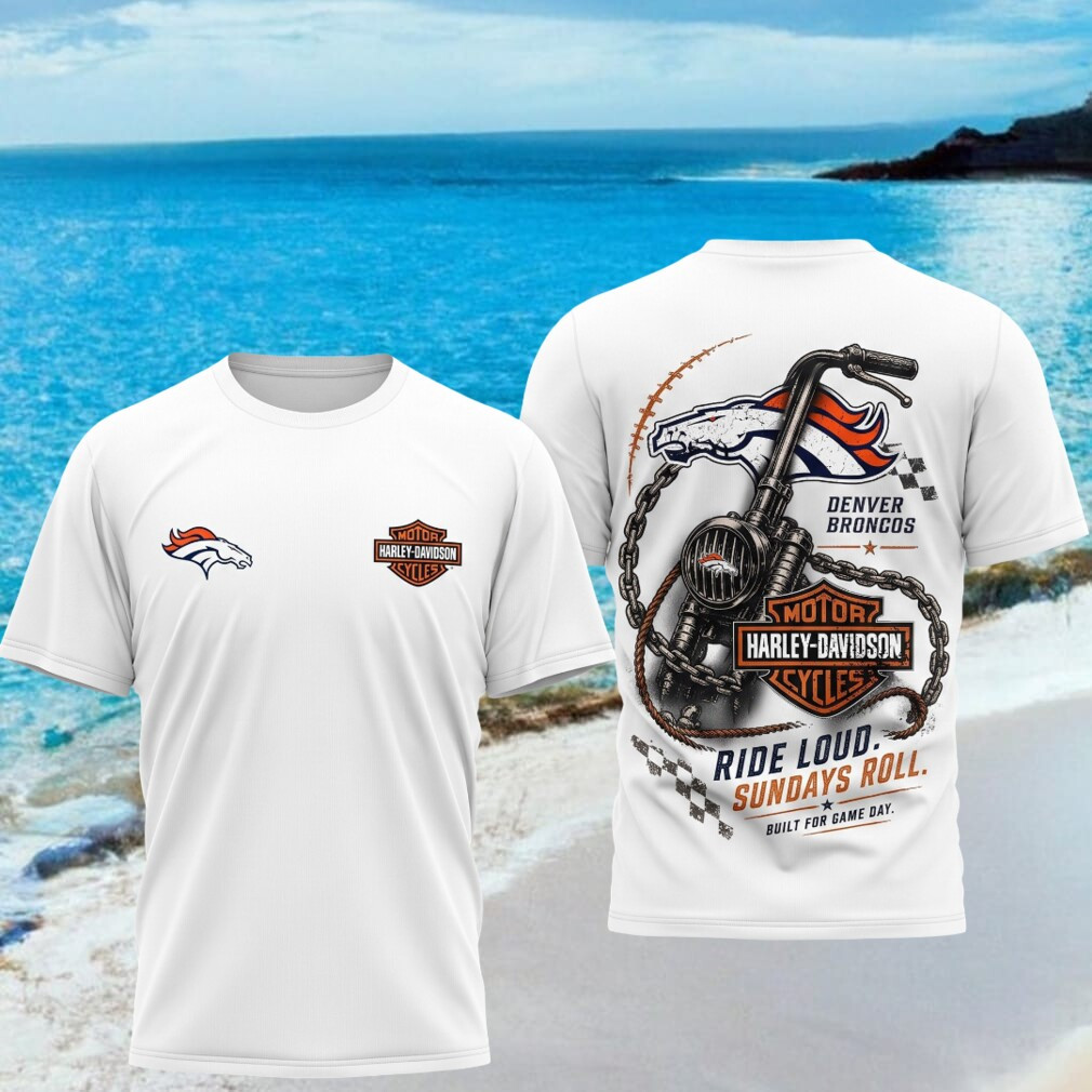 Denver Broncos Motorcycle Ride Loud Sundays Roll Biker Shirt Denver Broncos Merch Fan Gifts