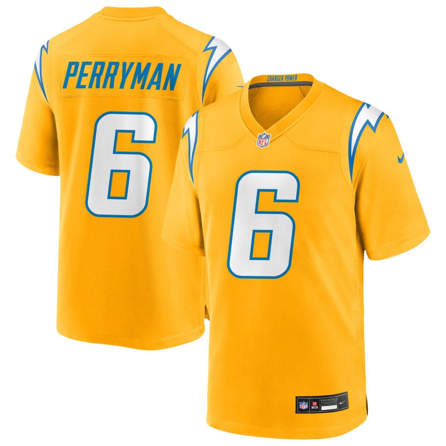 Denzel Perryman Los Angeles Chargers 2025 Alternate Charger Power Game Jersey - Gold