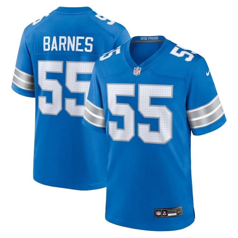 Derrick Barnes Detroit Lions 2025 Player Game Jersey - Blue
