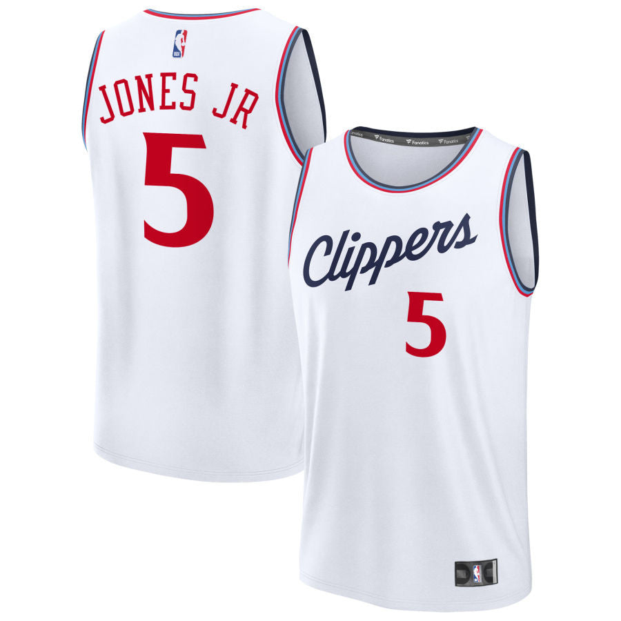 Derrick Jones Jr LA Clippers 2025 Fast Break Association Edition Jersey - White