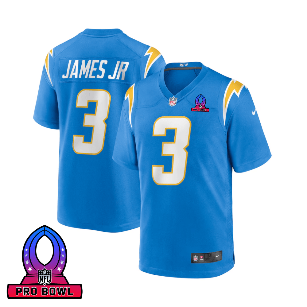 Derwin James Jr. Los Angeles Chargers 2025 Pro Bowl Patch Game Men Jersey - Powder Blue