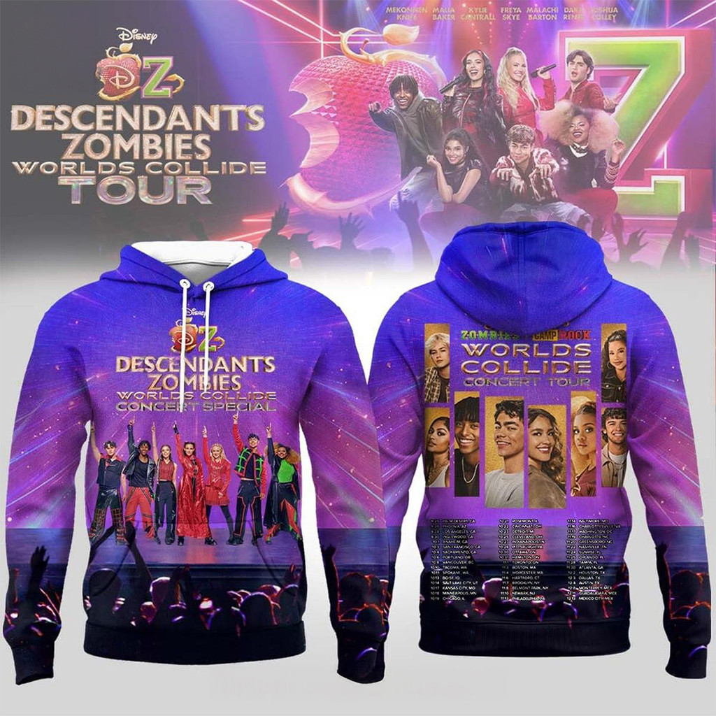 Descendants Zombies Worlds Collide Concert Tour Hoodie Gifts For Fans