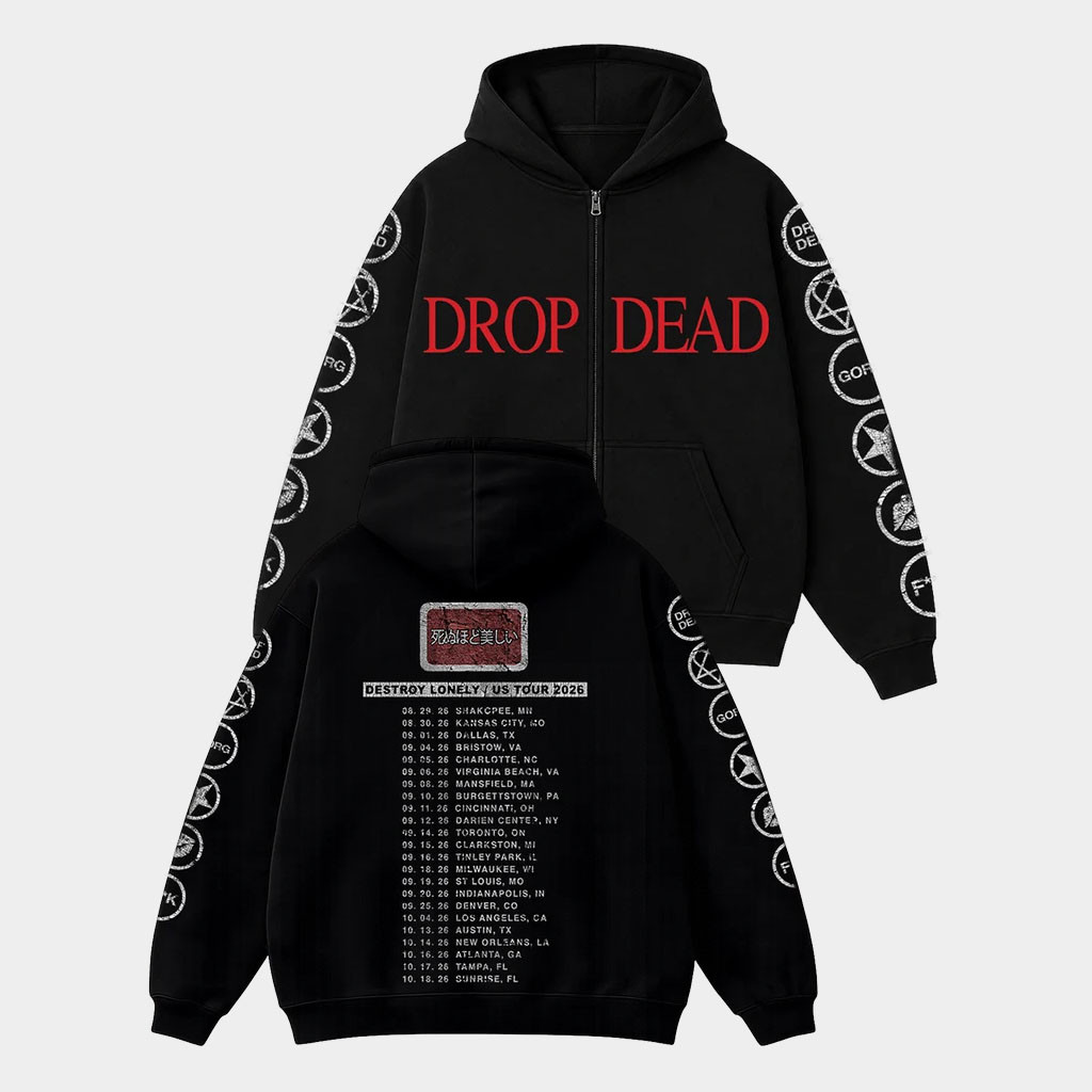 Destroy Lonely Merch 2026 Drop Dead Zip Hoodie Destroy Lonely Tour Merch Rapper Fan Gifts