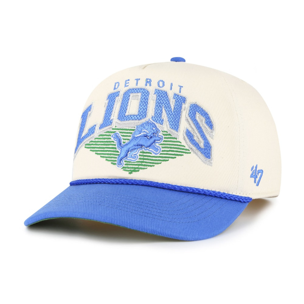 Detroit Lions Merch - Men's '47 Cream Pomona Rope Hitch Adjustable Hat - American Football Gift Ideas