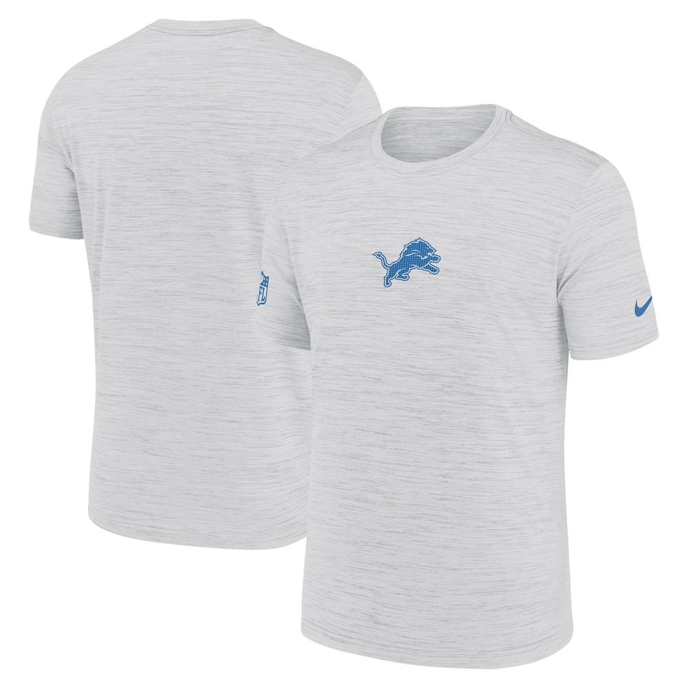 Detroit Lions Merch - Men's Ash Sideline Velocity Dri-FIT T-Shirt - Cool Football Gift Ideas