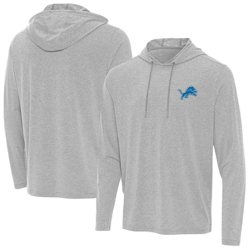 Detroit Lions Merch - Men's Changeover Hoodie, Heather Gray - Antigua - Gifts For American Football Fans