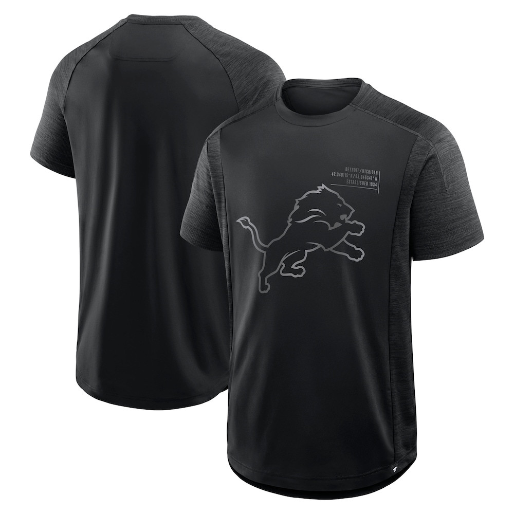 Detroit Lions Merch - Men's Fanatics Deceptive Juke T-Shirt, Black - Presents For Football Lovers