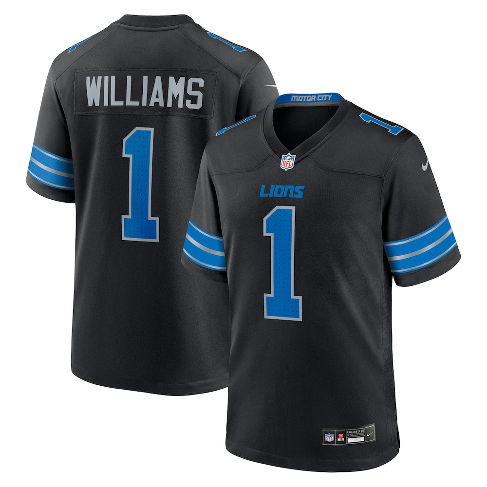 Detroit Lions Merch - Men's Jameson Williams Alternate Jersey, Black - Football Fan Gear