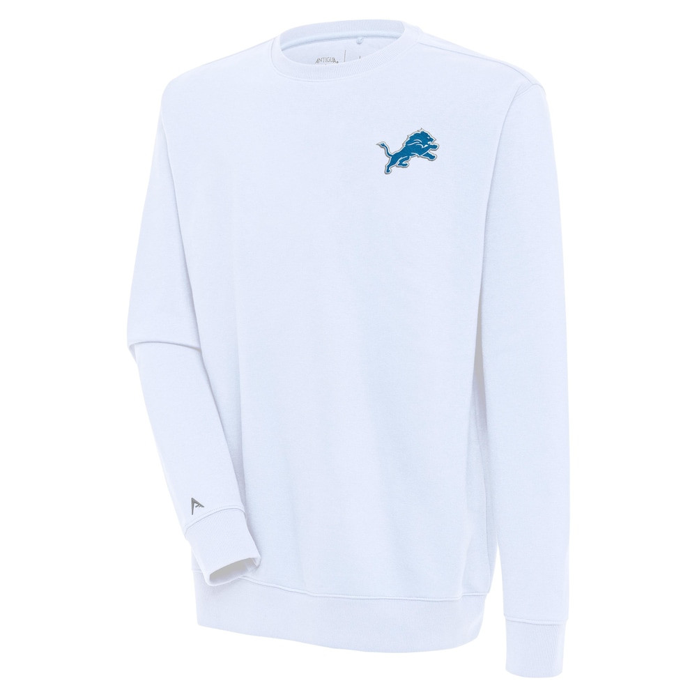 Detroit Lions Merch - Men's Victory Pullover Sweatshirt, White - Antigua - Best Football Gift Ideas