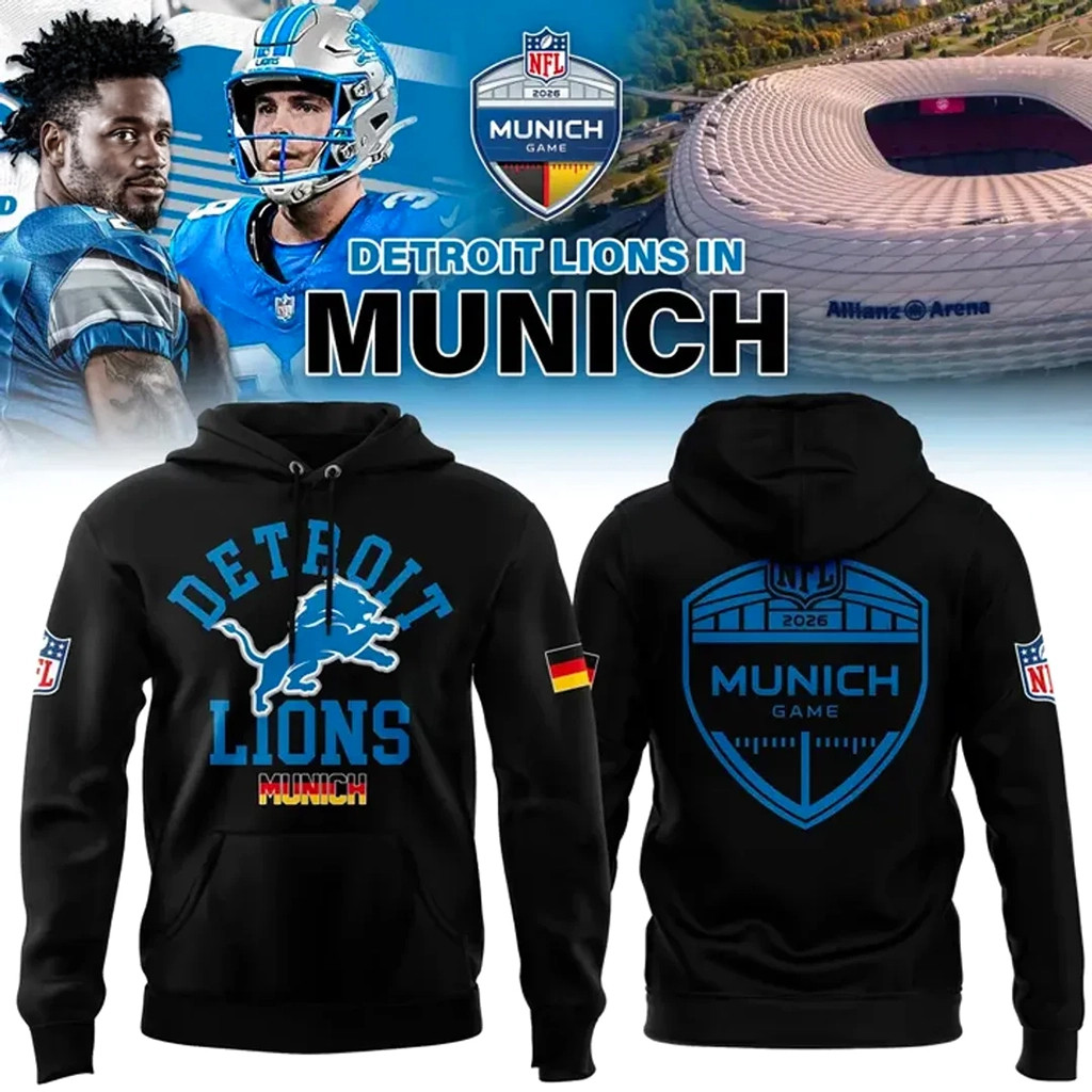 Detroit Lions Munich Game 2026 Hoodie Detroit Lions Merch Gift Ideas For Football Lovers
