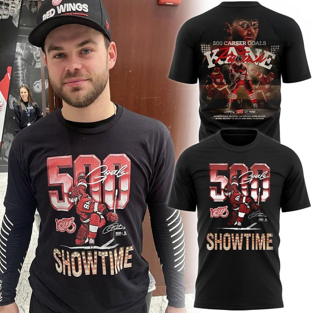 Detroit Red Wings X Patrick Kane Merch 2026 500 Career Goals Showtime T-Shirt Hockey Fan Gifts