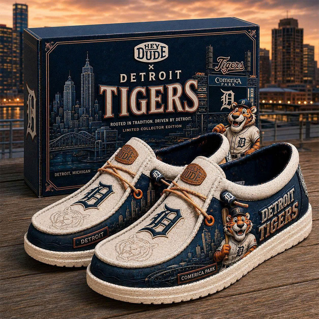 Detroit Tigers Comerica Park 2026 Hey Dude Shoes Detroit Tigers Merch Gift For Baseball Fans