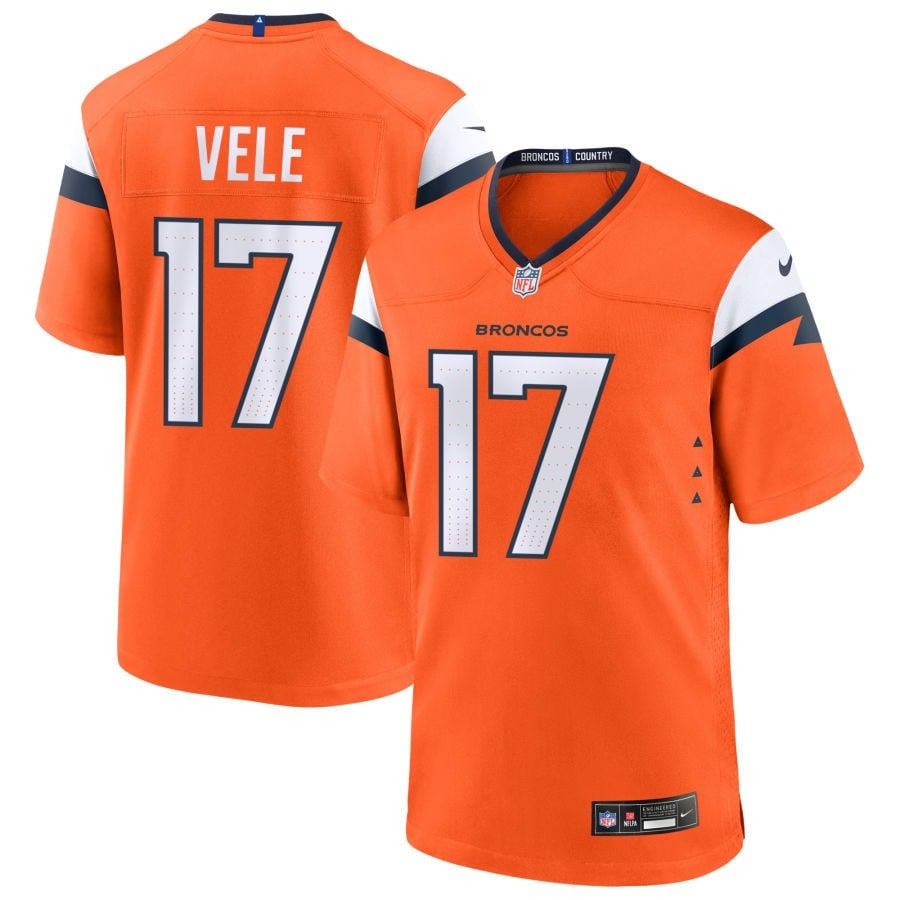 Devaughn Vele Denver Broncos 2025 Game Jersey - Orange