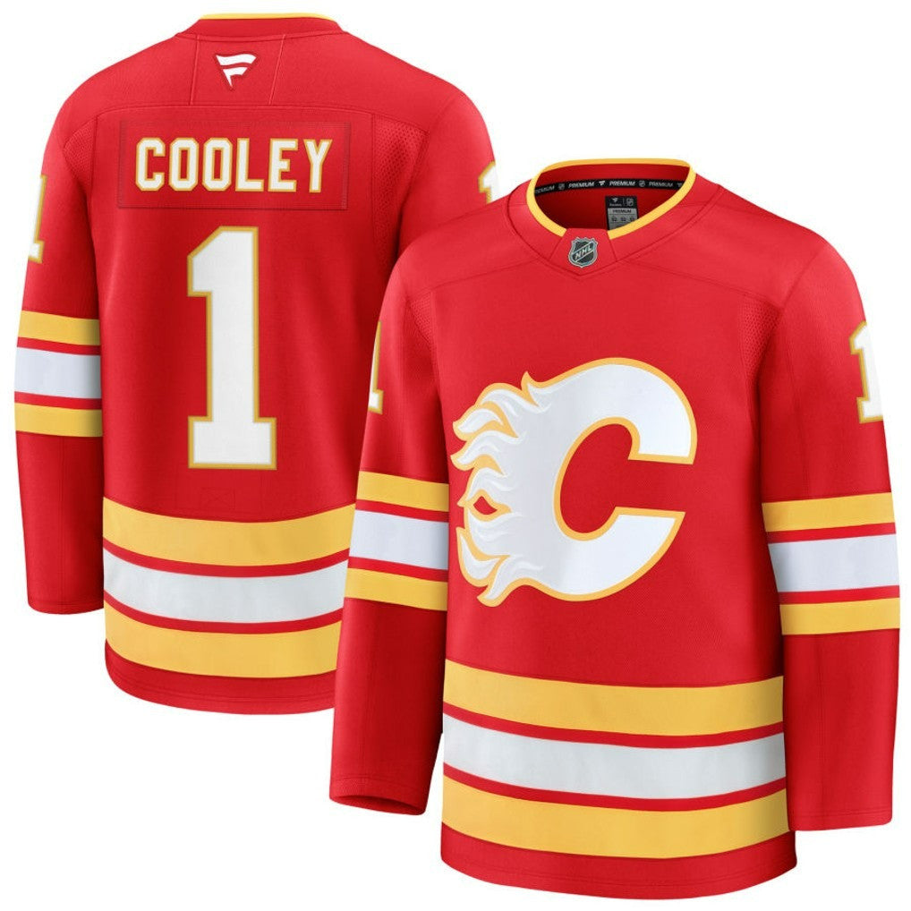Devin Cooley Calgary Flames 2025 Home Premium Jersey - Red 1 Devin Cooley Calgary Flames 2025 Home Premium Jersey - Red