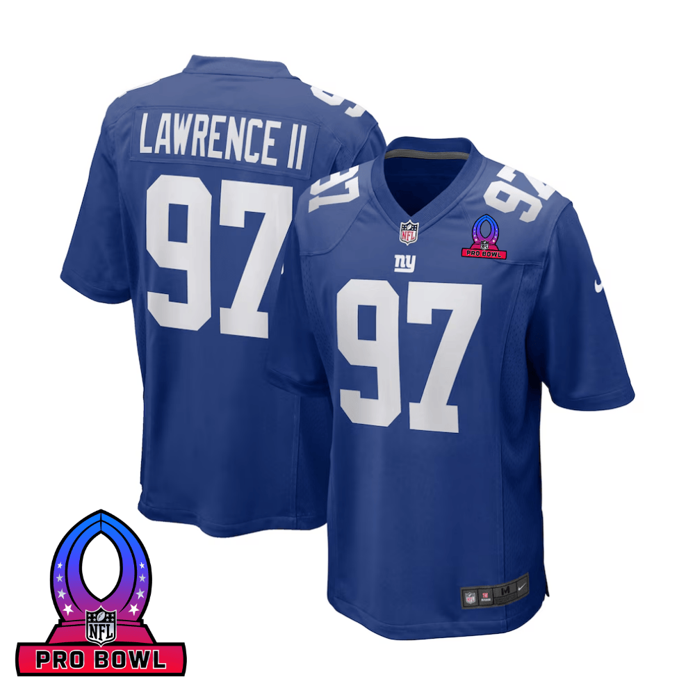 Dexter Lawrence II New York Giants 2025 Pro Bowl Patch Game Men Jersey - Royal