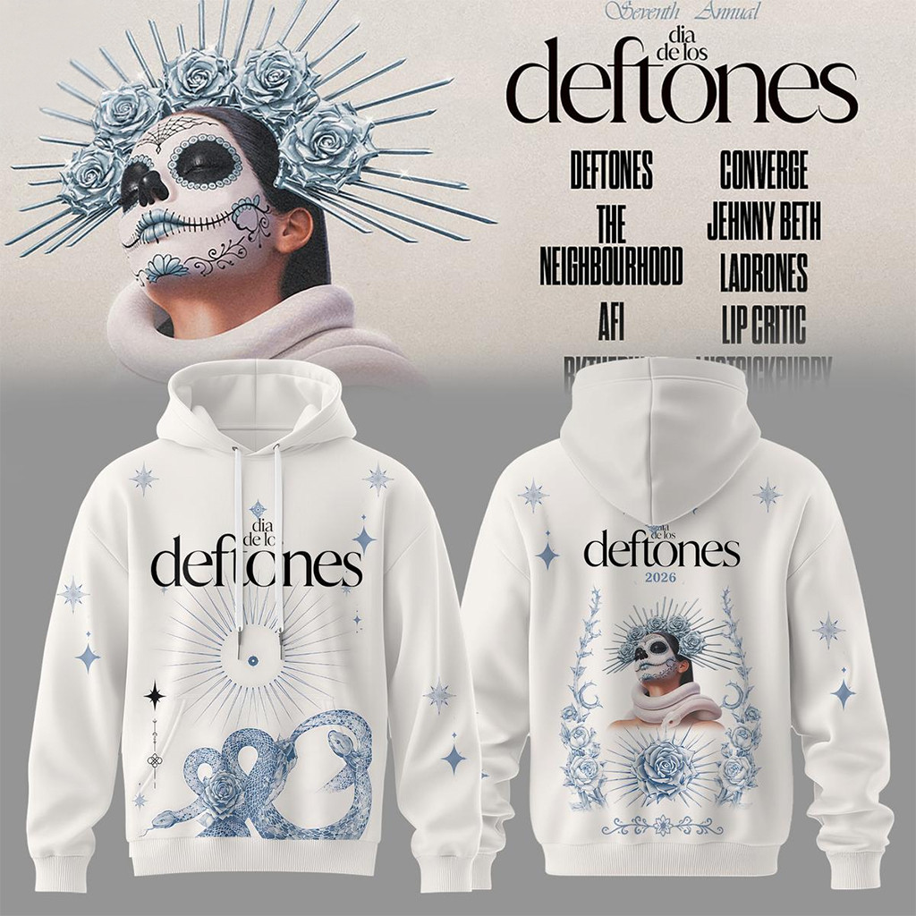 Dia De Los Deftones 2026 Hoodie White Dia De Los Deftones Merch Music Fan Gifts Ideas