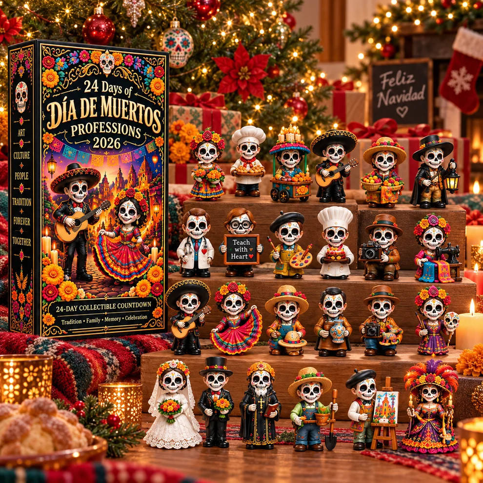 Dia De Muertos Professions 2026 Advent Calendar 24 Days Of Holiday Ornaments Family Gifts