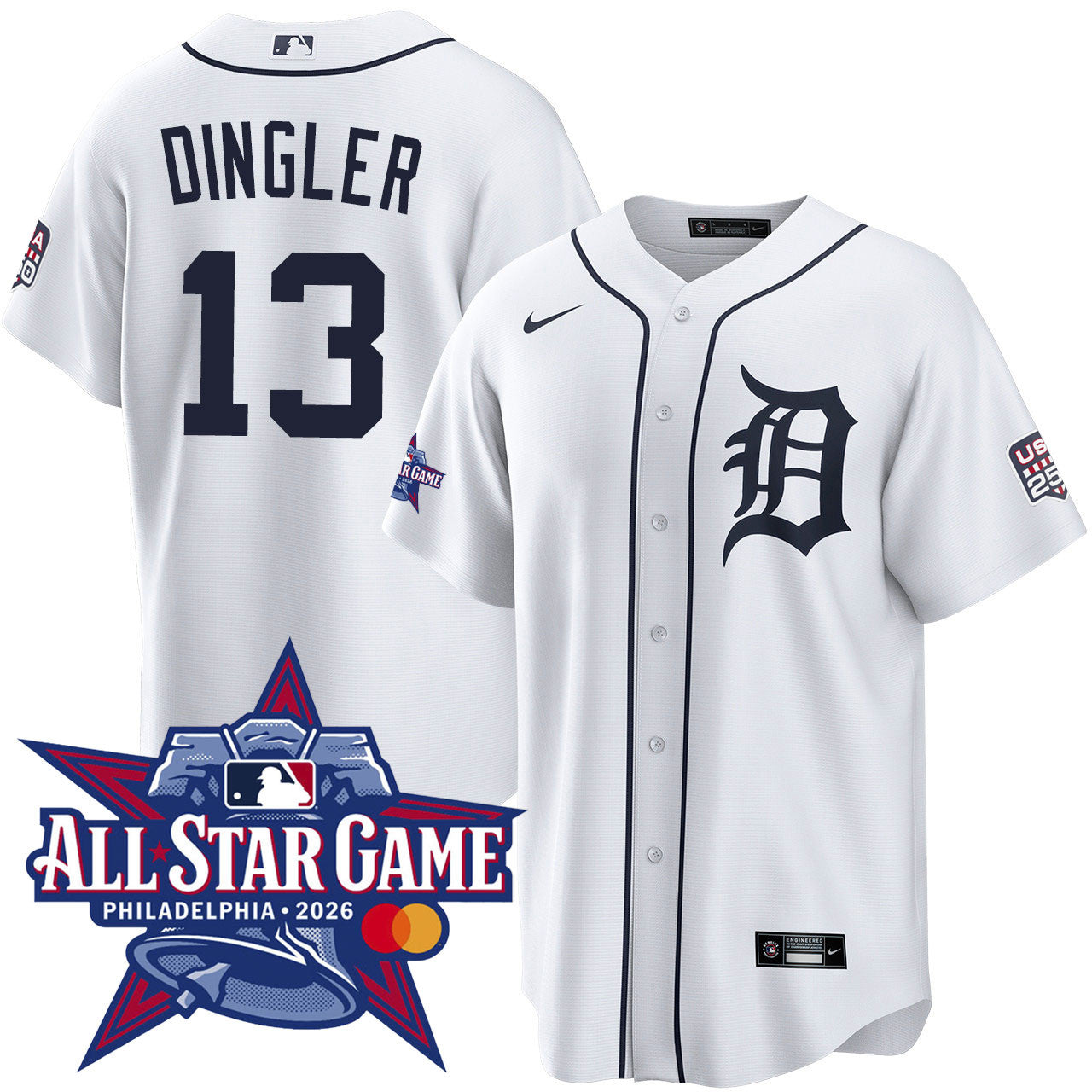 Dillon Dingler Detroit Tigers 2026 All-Star Game Home Jersey - White