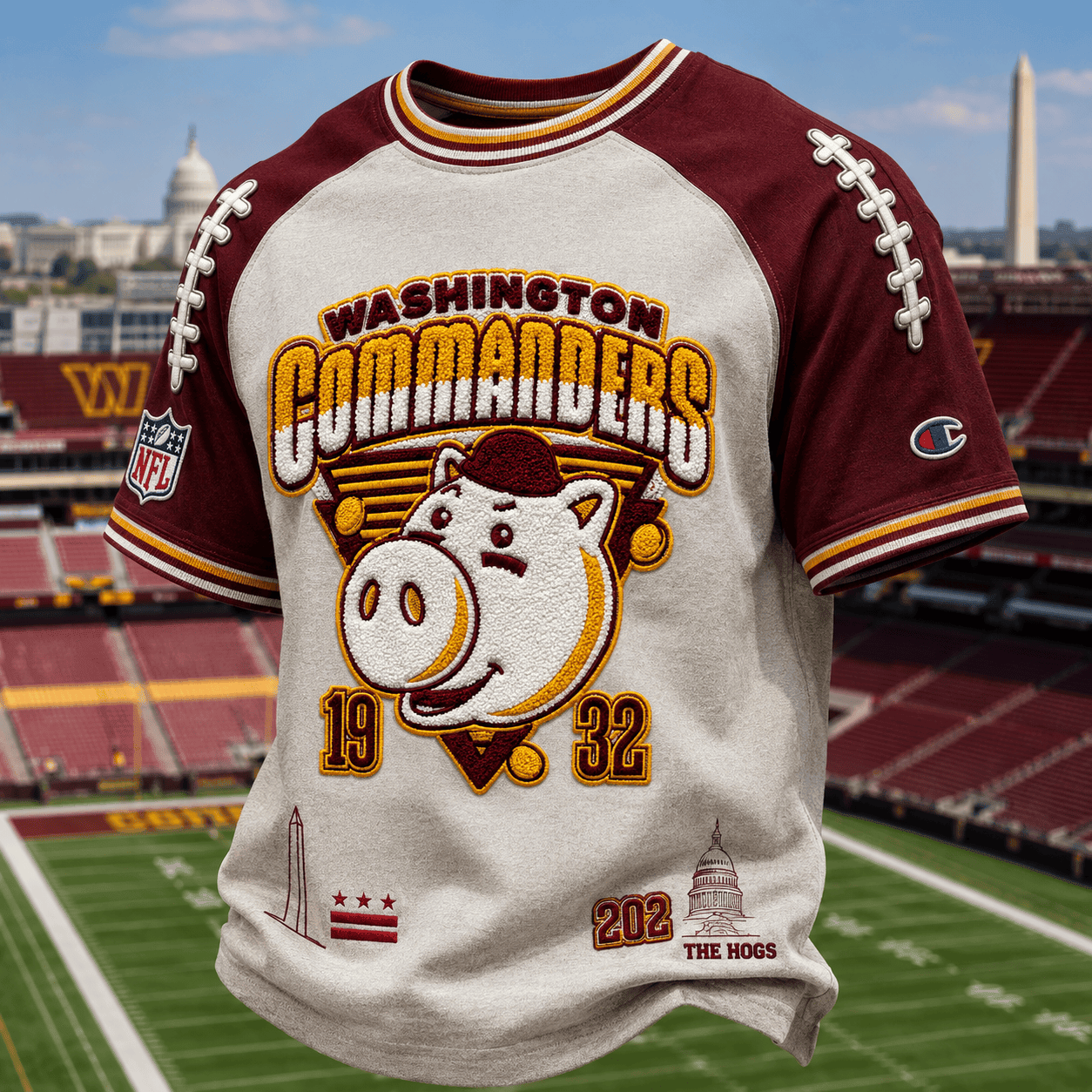 Disney X Champion NFL Merch Washington Commanders Hamm T-Shirt Commanders Merch Fan Gifts