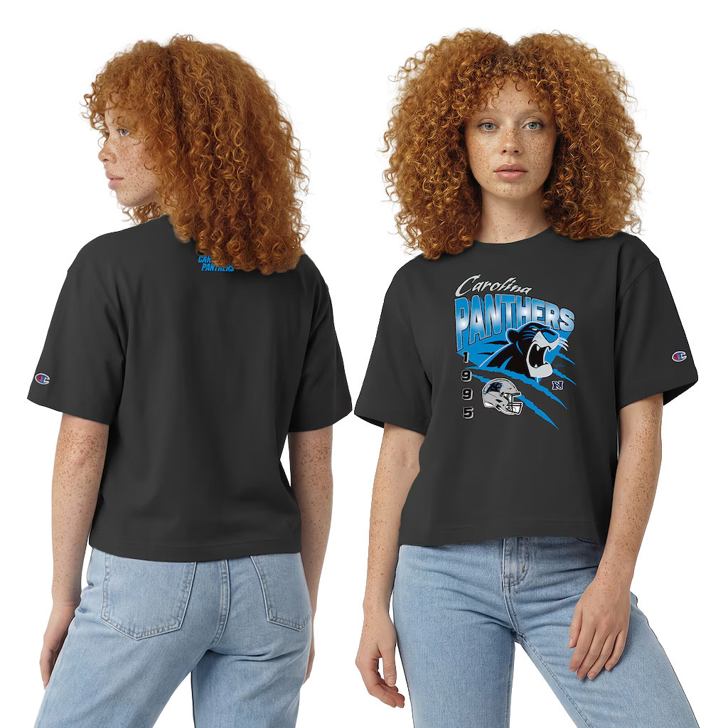 Disney X NFL Carolina Panthers Merch Disney X NFL Champion Bagheera All-Star T-Shirt Black Women's
