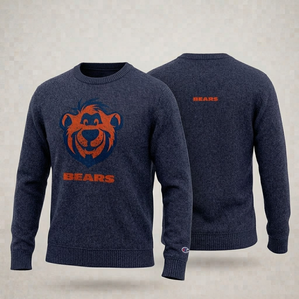 Disney X NFL Champion Merch 2026 Baloo Chicago Bears T-Shirt Chicago Football Merch Gift For Fans - Image 6