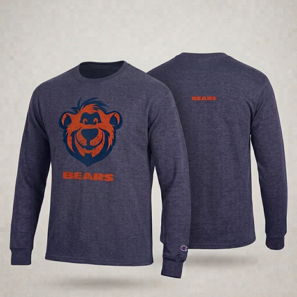 Disney X NFL Champion Merch 2026 Baloo Chicago Bears T-Shirt Chicago Football Merch Gift For Fans - Image 5