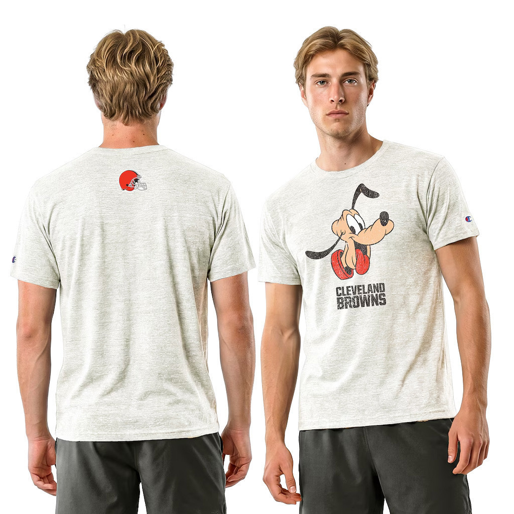 Disney X NFL Cleveland Browns Merch Disney X NFL Champion Pluto T-Shirt Browns Disney Collab Clothing