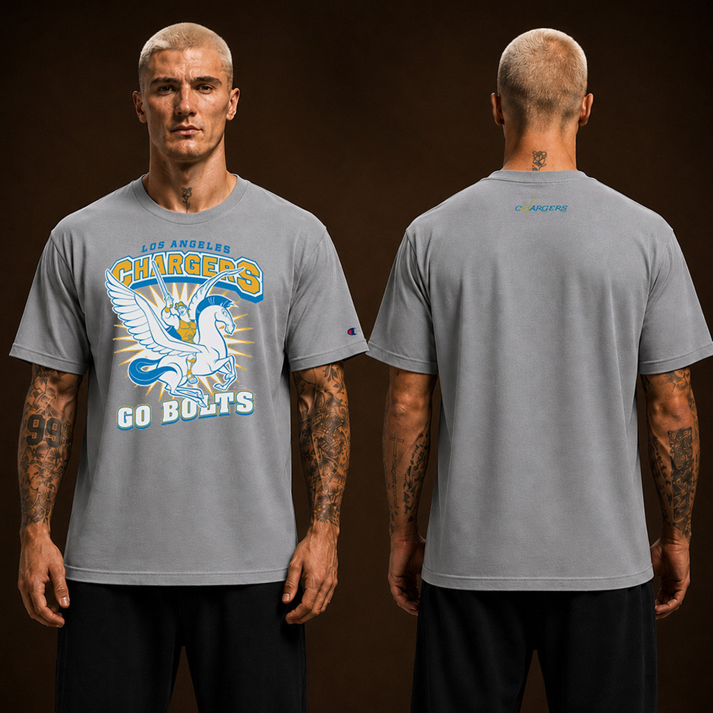 Disney X NFL Los Angeles Chargers Merch Disney X NFL Champion NFL Hercules And Pegasus T-Shirt Gifts