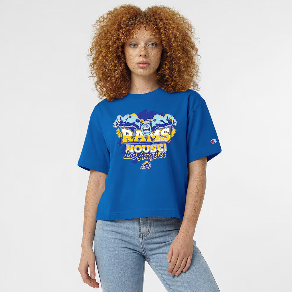 Disney X NFL Los Angeles Rams Merch Disney X NFL Champion Collab Sulley All-Star T-Shirt LA Rams Merch