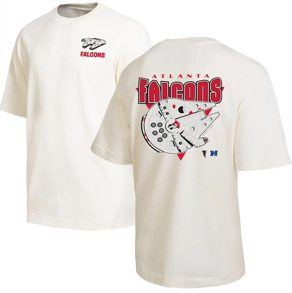 Disney X NFL Merch Atlanta Falcons Disney X NFL Collab T-Shirt Millennium Falcon Shirt Gifts