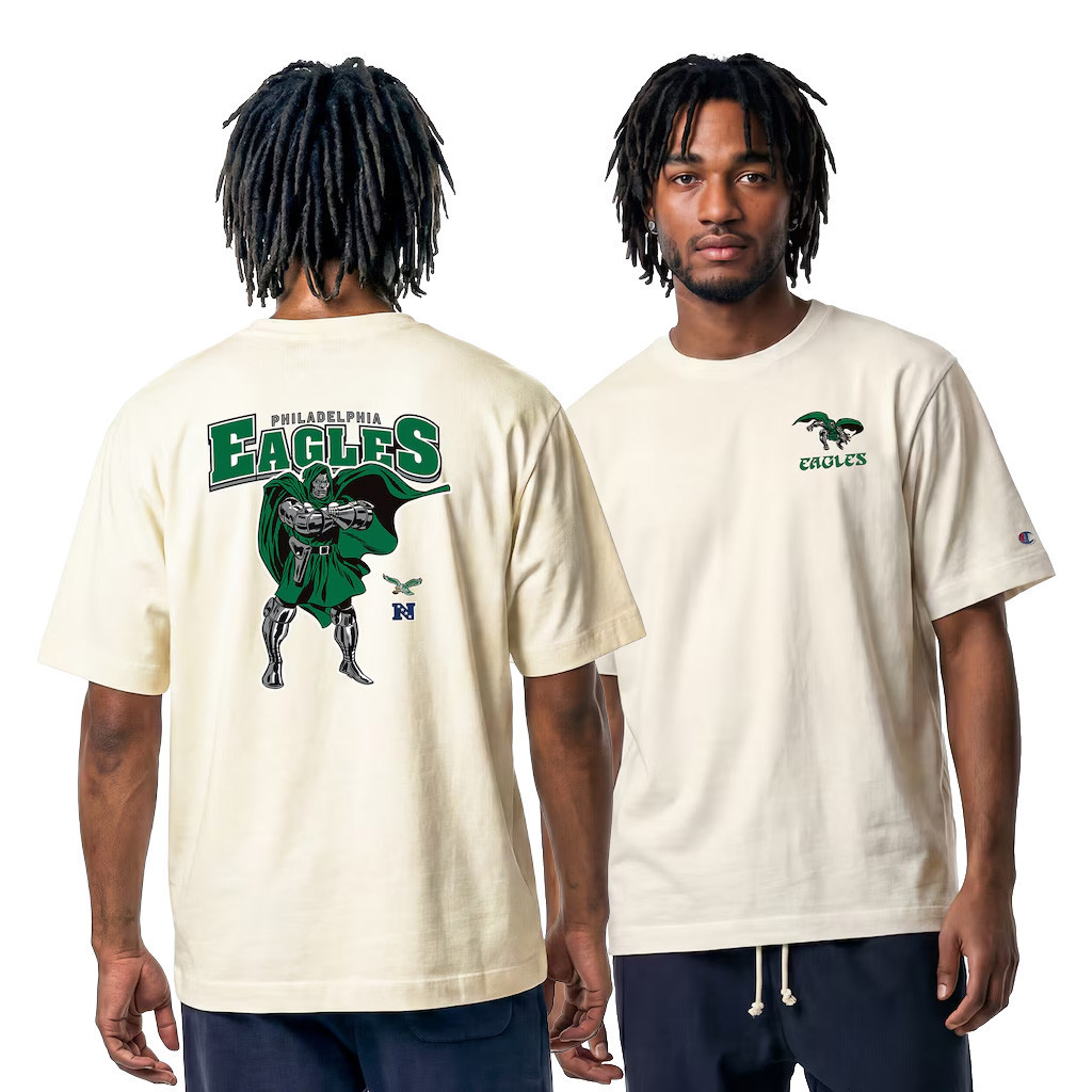 Disney X NFL Philadelphia Eagles Merch Disney X NFL Champion Doctor Doom T-Shirt Eagles Dr Doom Merch