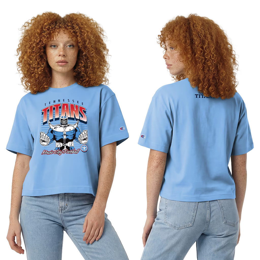 Disney X NFL Tennessee Titans Merch Disney X NFL Champion Thanos All-Star T-Shirt Disney NFL Collab
