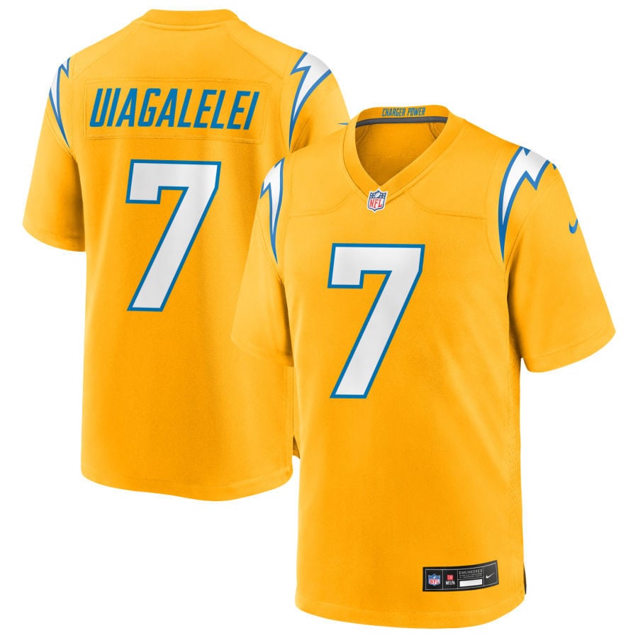 DJ Uiagalelei Los Angeles Chargers 2025 Alternate Charger Power Game Jersey - Gold