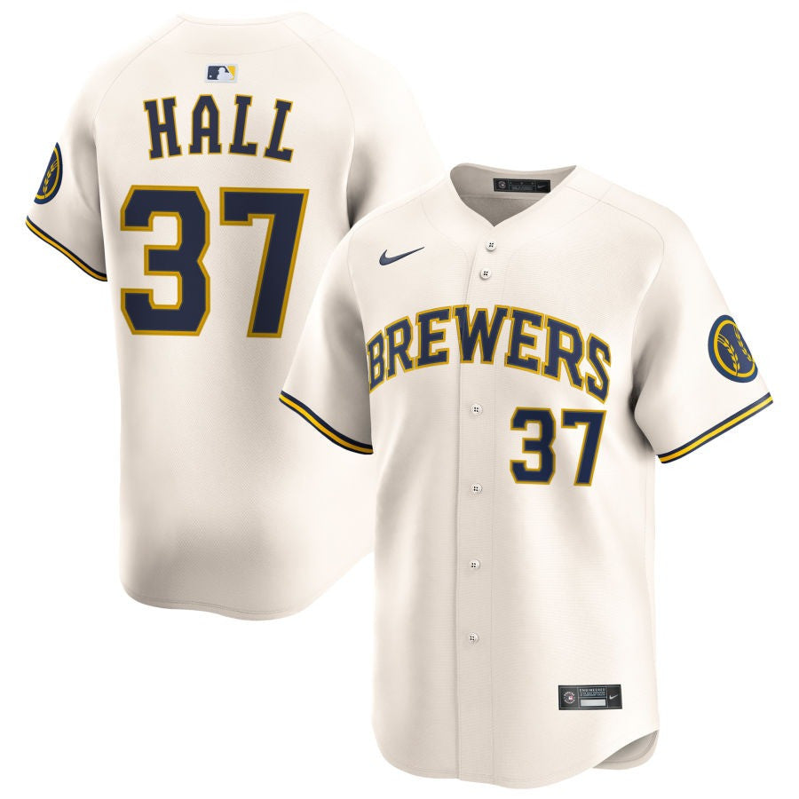DL Hall Milwaukee Brewers 2025 Home Limited Jersey - Cream