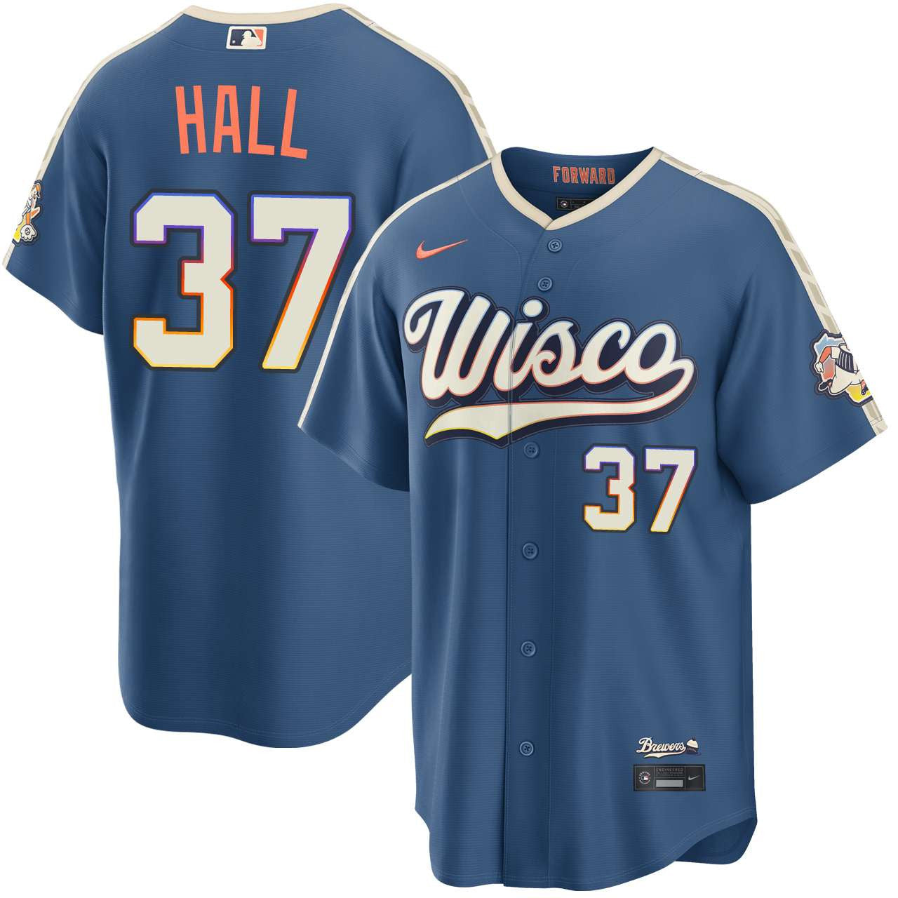 DL Hall Milwaukee Brewers 2026 City Connect Stadium Jersey - Mineral Blue