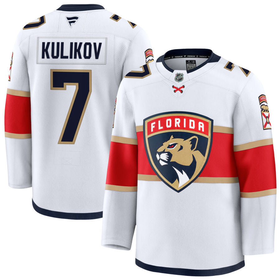 Dmitry Kulikov Florida Panthers 2025 Away Jersey - White 1 Dmitry Kulikov Florida Panthers 2025 Away Jersey - White