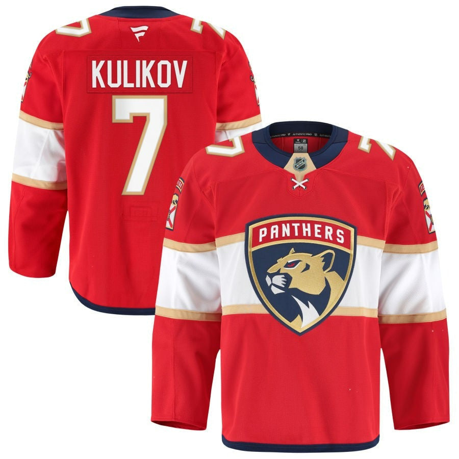 Dmitry Kulikov Florida Panthers 2025 Home Red Jersey 1 Dmitry Kulikov Florida Panthers 2025 Home Red Jersey