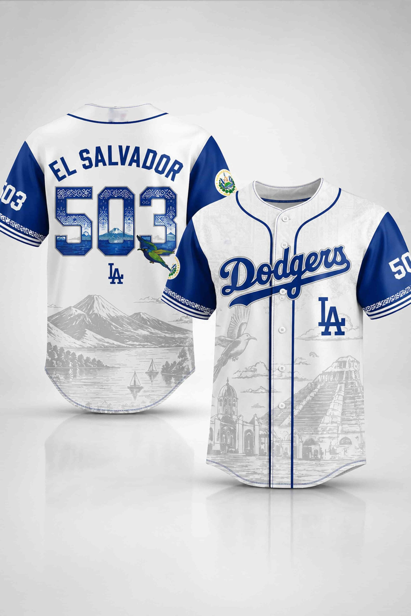 Dodgers El Salvador 503 Baseball Jersey Los Angeles Dodgers Merch Best Gifts For Baseball Fans